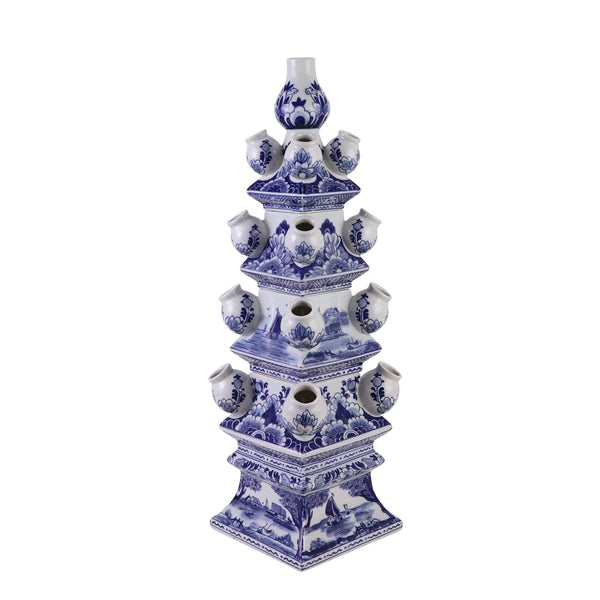Legend of Asia Home Decor Legend of Asia Blue And White Tulipiere Tower Small