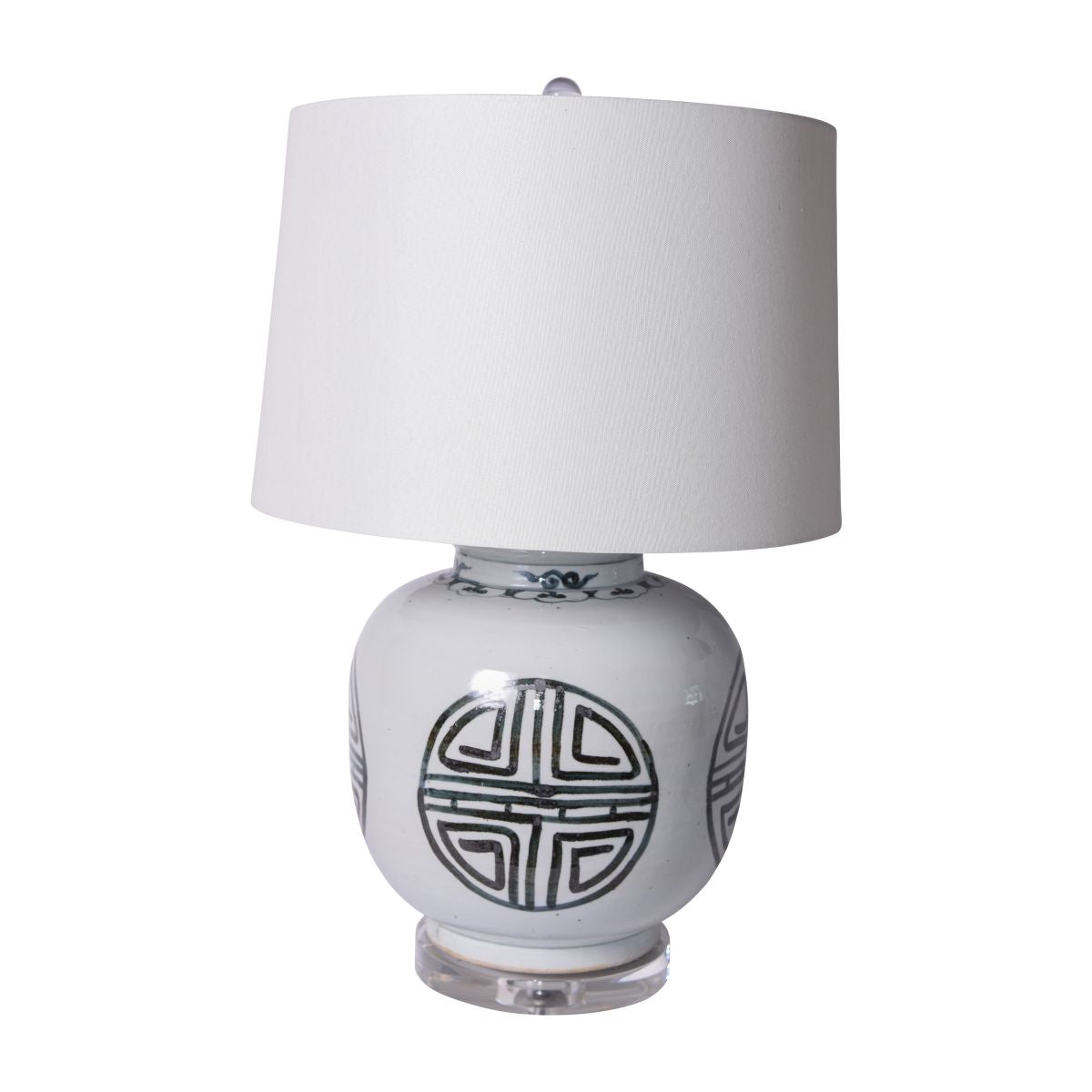 Legend of Asia Lighting Legend of Asia Blue And White Yuan Longevity Jar Table Lamp