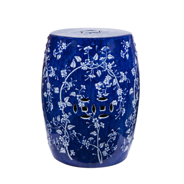 Legend of Asia Home Legend of Asia Blue Leaf & Petal Garden Stool