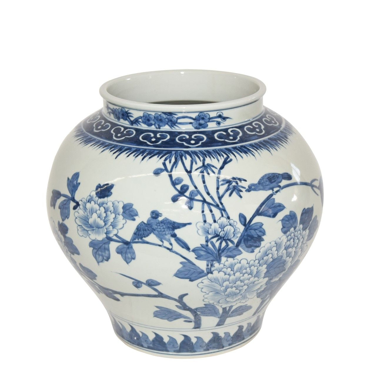 Legend of Asia Home Legend of Asia Blue & White Bird Floral Open Top Jar