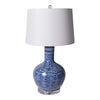 Legend of Asia Lighting Legend of Asia Blue & White Blossom Globular Vase Lamp