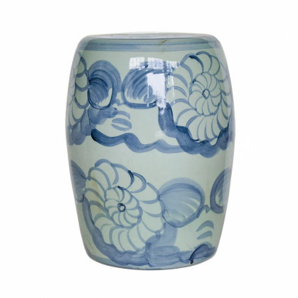 Legend of Asia Home Decor Legend of Asia Blue & White Daisy Flower Porcelain Garden Stool