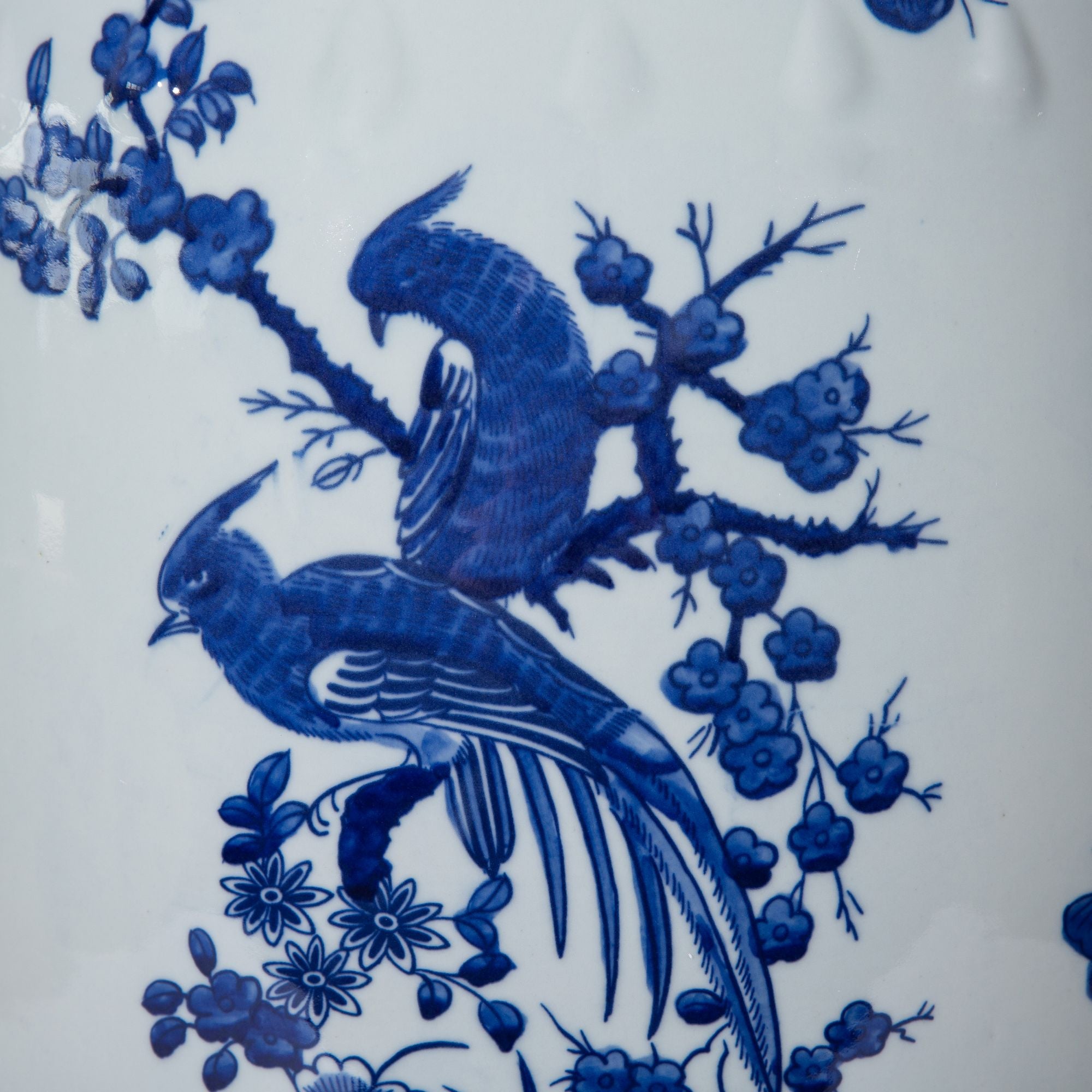 Legend of Asia Home Decor Legend of Asia Blue & White Floral Birds Motif Porcelain Garden Stool