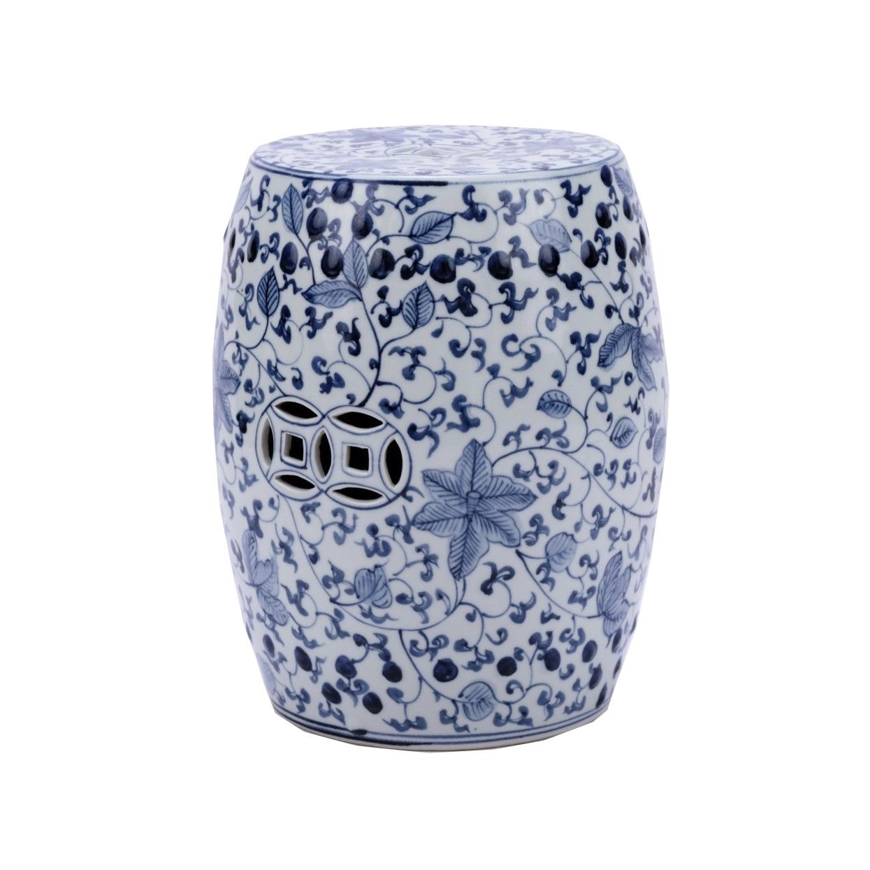 Legend of Asia Home Legend of Asia Blue & White Garden Stool Climbing Vines