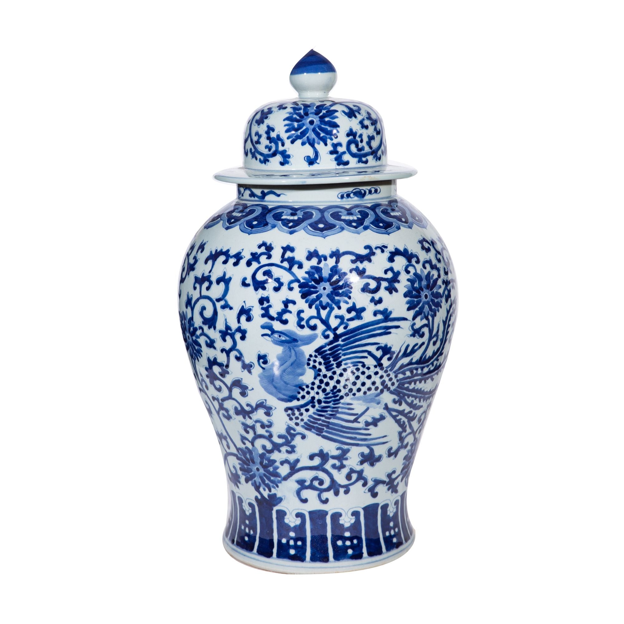 Legend of Asia Home Decor Legend of Asia Blue White Porcelain Phoenix Temple Jar