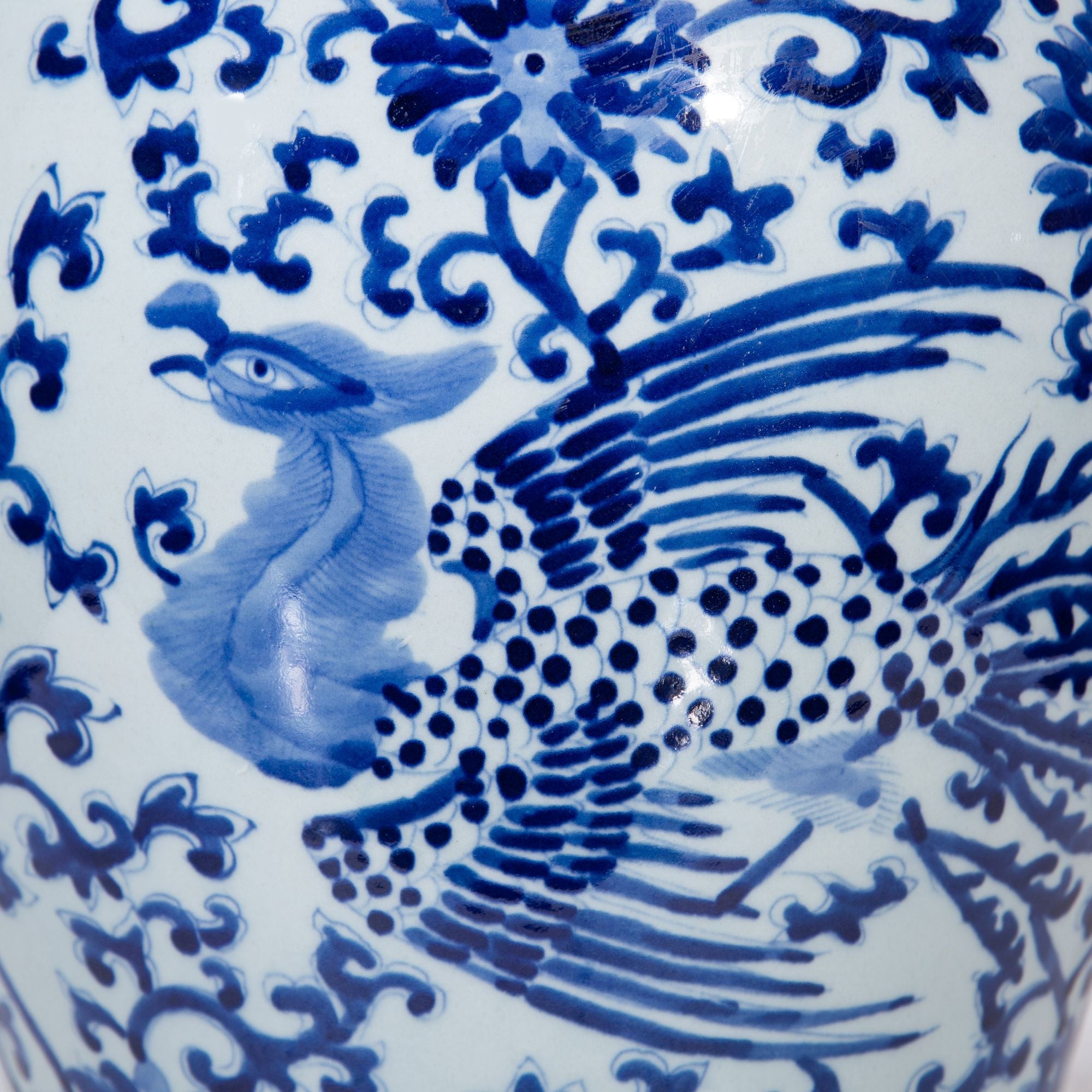 Legend of Asia Home Decor Legend of Asia Blue White Porcelain Phoenix Temple Jar