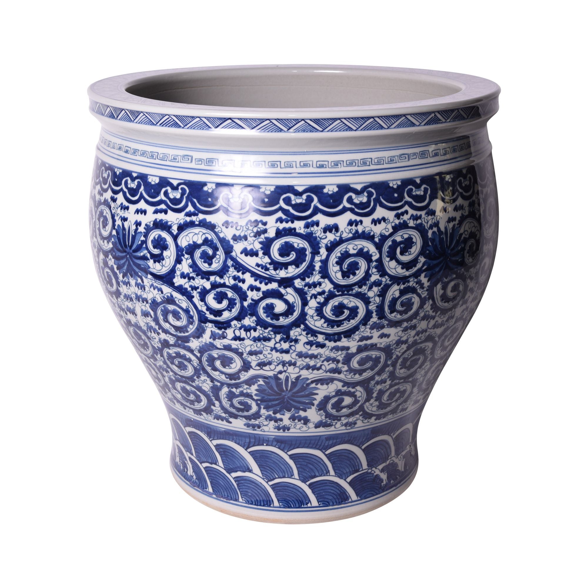 Legend of Asia Home Legend of Asia Blue & White Twisted Lotus Planter - XL