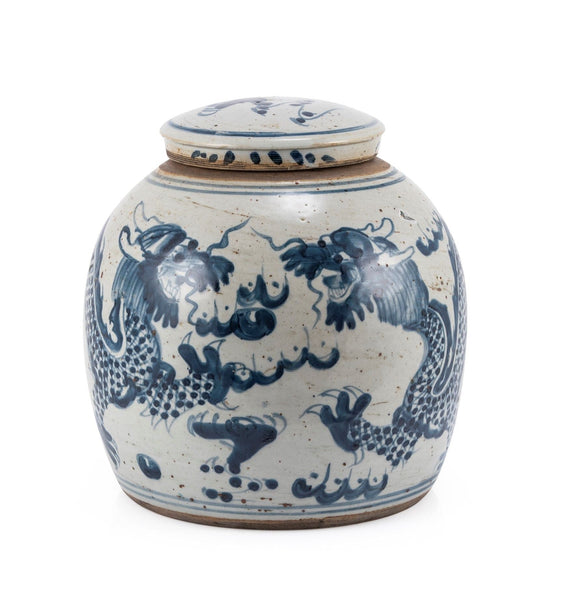 Legend of Asia Home Legend of Asia Blue & White Vintage Ming Jar Dragon Motif - Small