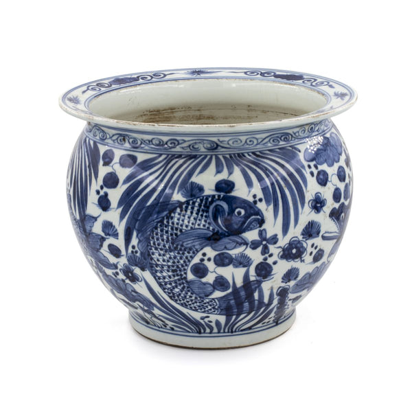 fish pot planter Brown & White Porcelain Pot Planter – Handmade Fish Scale — ShopTheAddison
