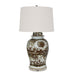 Legend of Asia Home Decor Legend of Asia Brown Silla Flower Porcelain Temple Jar Lamp