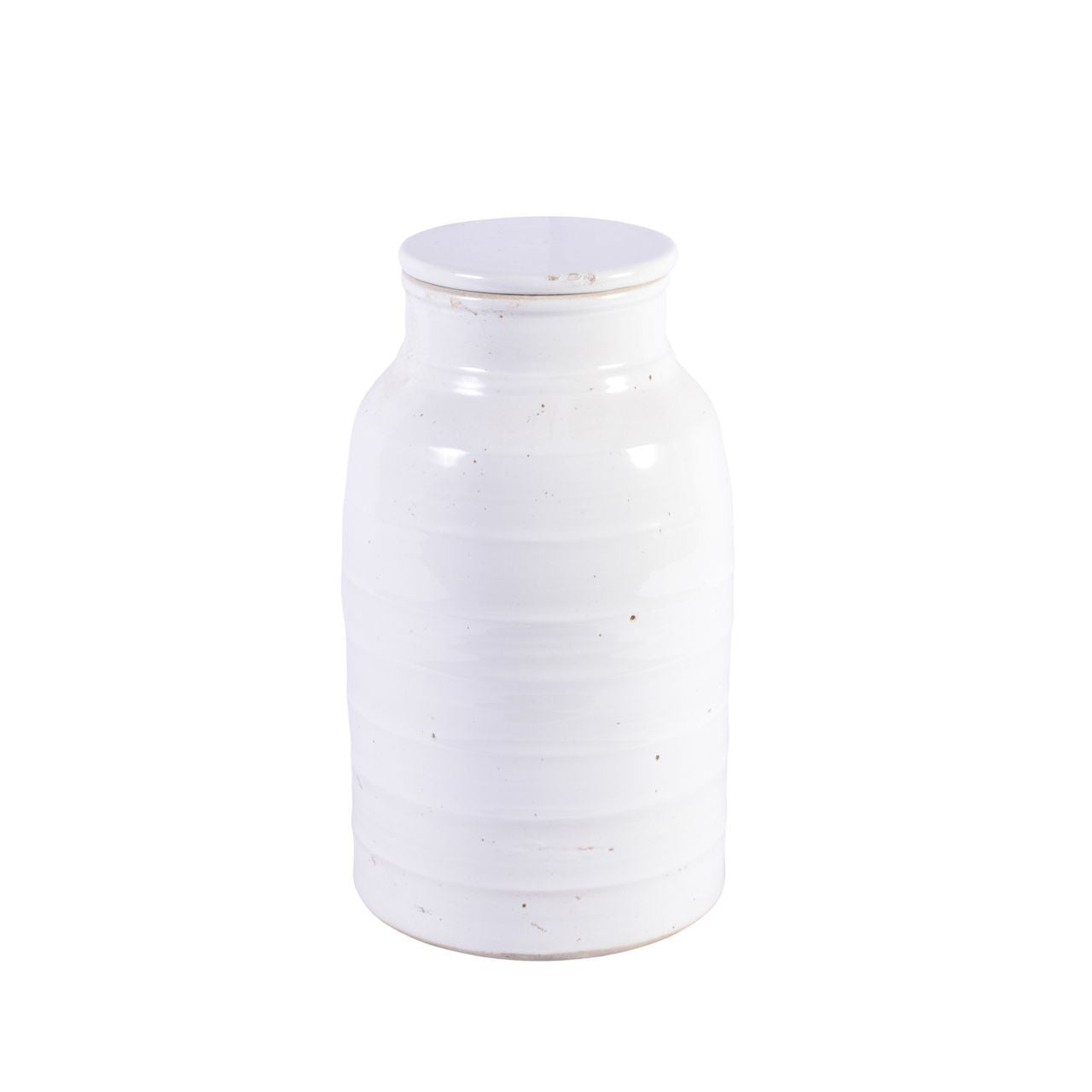 Legend of Asia Home Legend of Asia Busan White Flat Lidded Jar Short