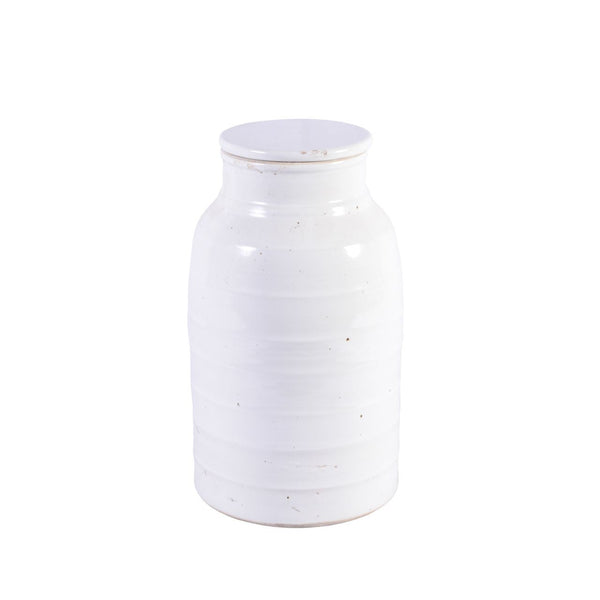 Legend of Asia Home Legend of Asia Busan White Flat Lidded Jar Short