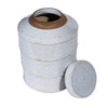 Legend of Asia Home Decor Legend of Asia Busan White Ribbed Tea Jar