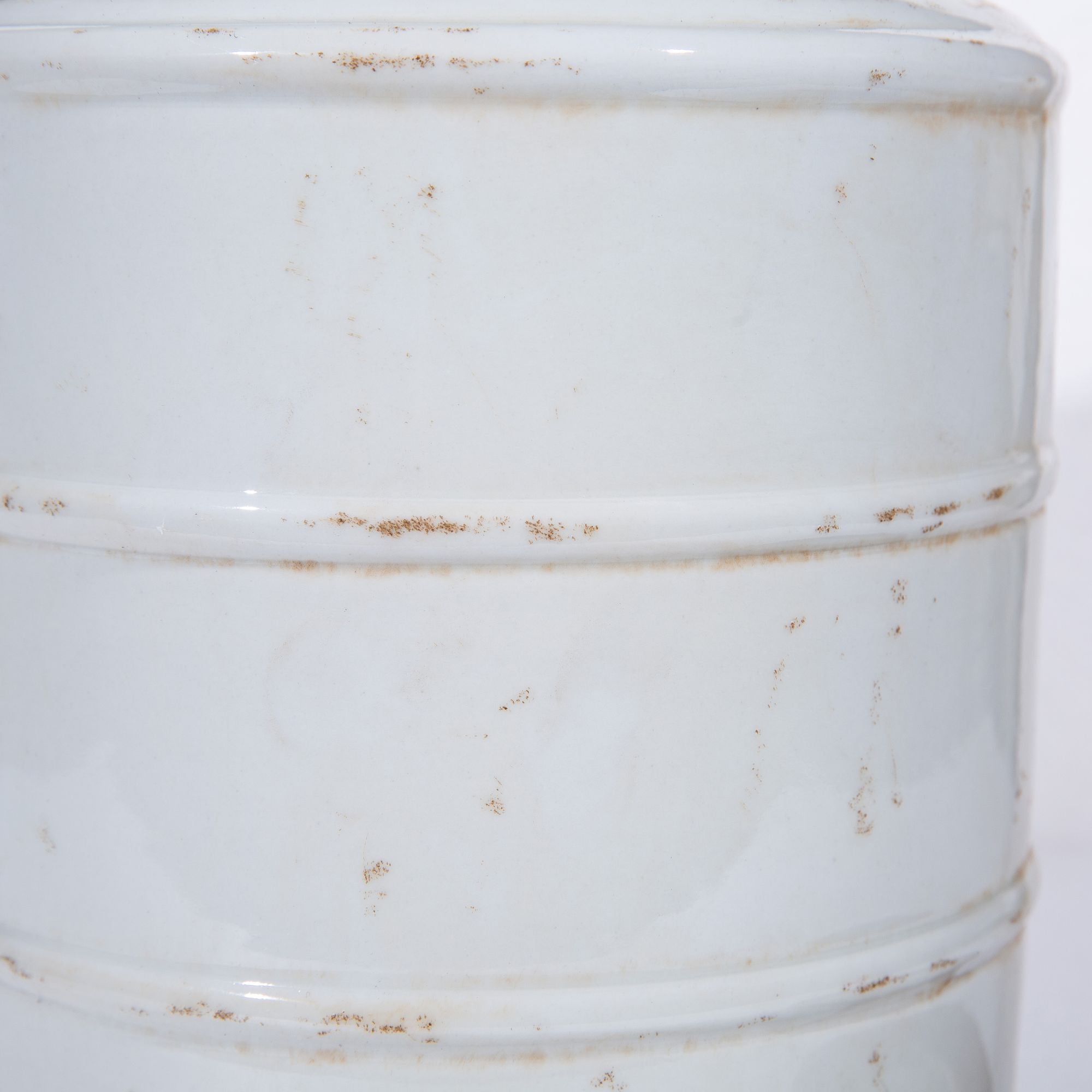 Legend of Asia Home Decor Legend of Asia Busan White Ribbed Tea Jar