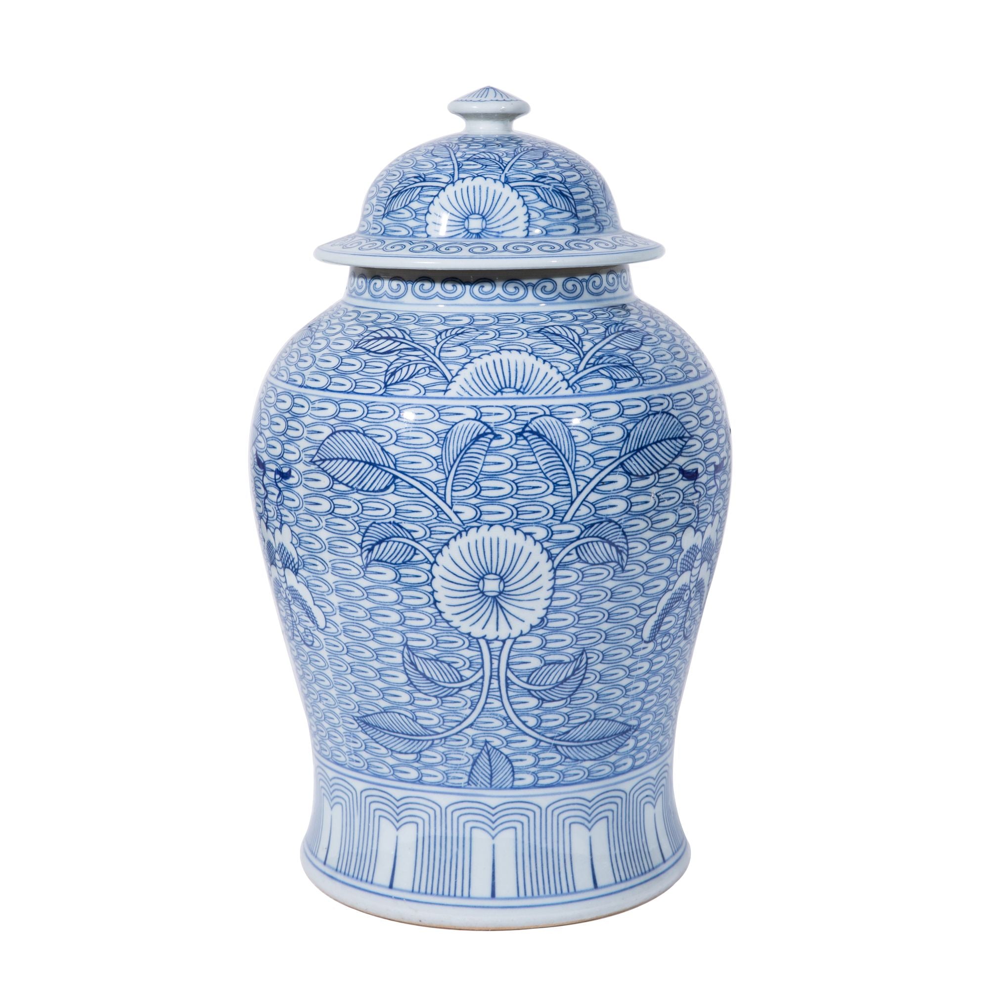 Legend of Asia Home Decor Legend of Asia BW Butterfly Leaf Temple Jar