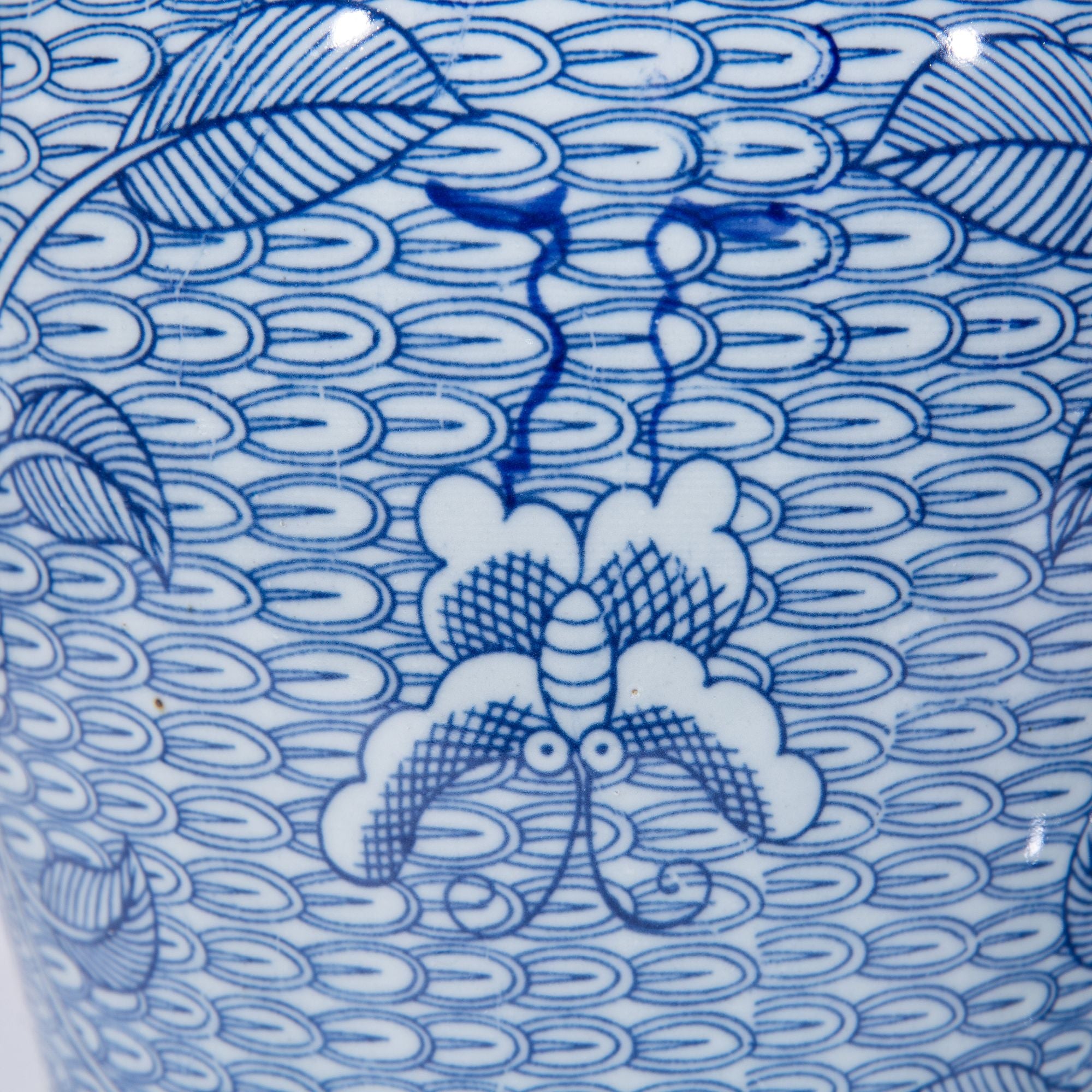 Legend of Asia Home Decor Legend of Asia BW Butterfly Leaf Temple Jar