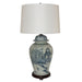 Legend of Asia Lighting Legend of Asia BW Pagoda Landscape Jar Lamp Wood Base