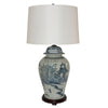 Legend of Asia Lighting Legend of Asia BW Pagoda Landscape Jar Lamp Wood Base