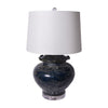 Legend of Asia Lighting Legend of Asia Carved Dragon Lotus Jar Speckled Indigo Lamp Acrylic Base