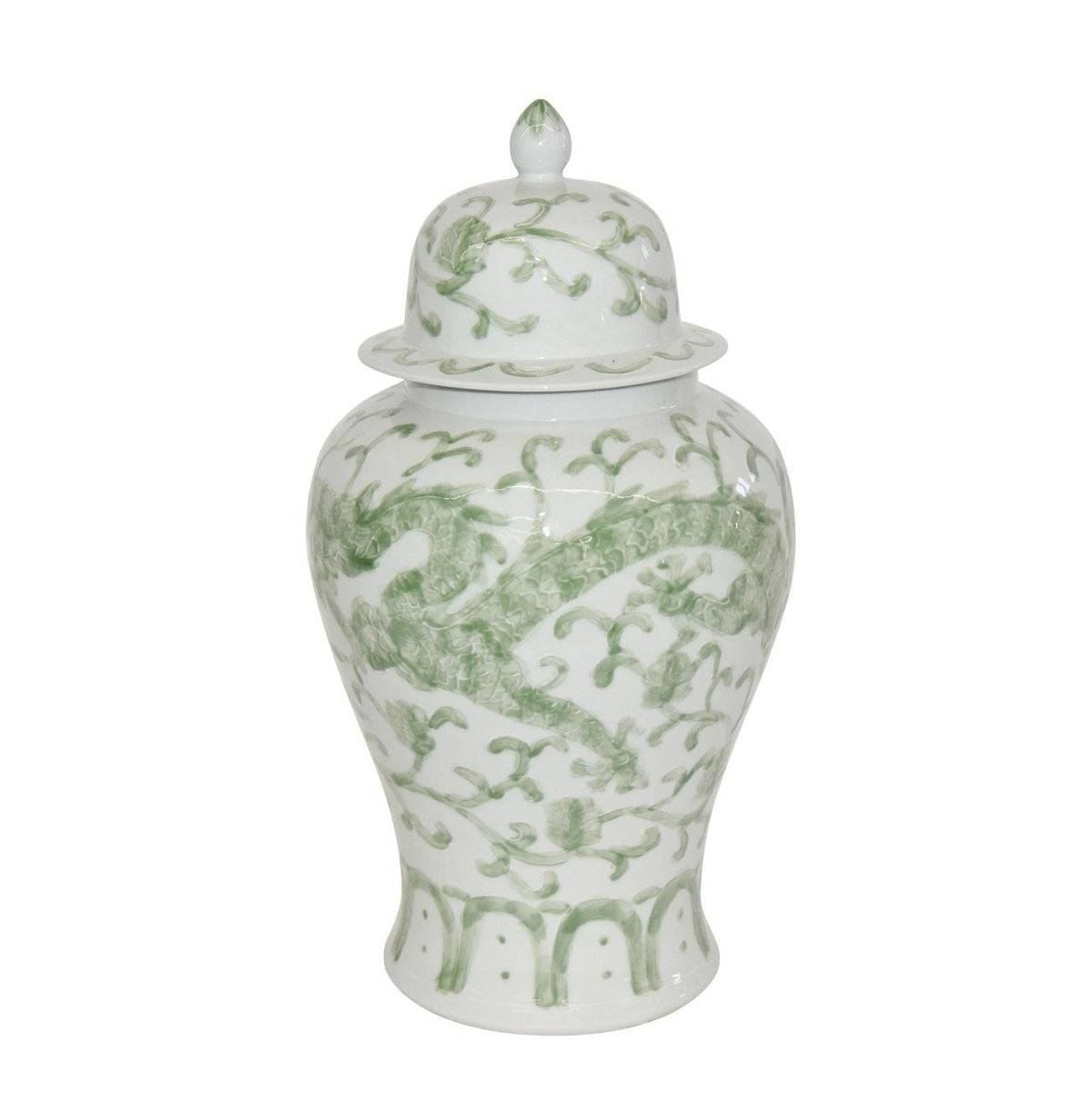 Legend of Asia Celadon Dragon Lotus Temple Jar — ShopTheAddison