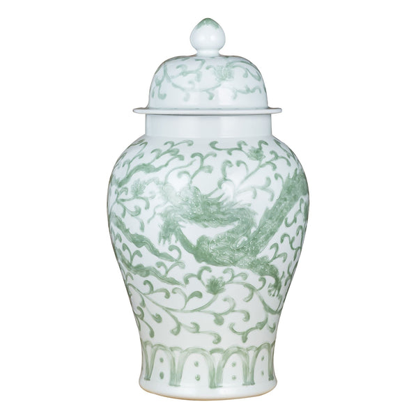 Legend of Asia Home Legend of Asia Celadon Dragon Lotus Temple Jar - Large