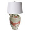 Legend of Asia Lighting Legend of Asia Coral Red Dragon Four Ears Porcelain Pot Table Lamp