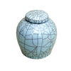 Legend of Asia Home Decor Legend of Asia Crackle Celadon Lidded Round Ming Jar