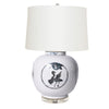 Legend of Asia Lighting Legend of Asia Crane Turtle Motif  Indigo Medallion Jar Table Lamp