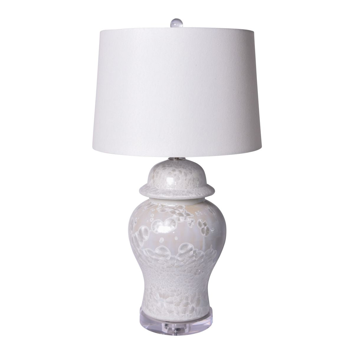 Legend of Asia Lighting Legend of Asia Crystal Shell Porcelain Temple Jar Lamp