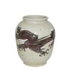 Legend of Asia Home Decor Legend of Asia Dark Brown Squash Vase Dragon Motif