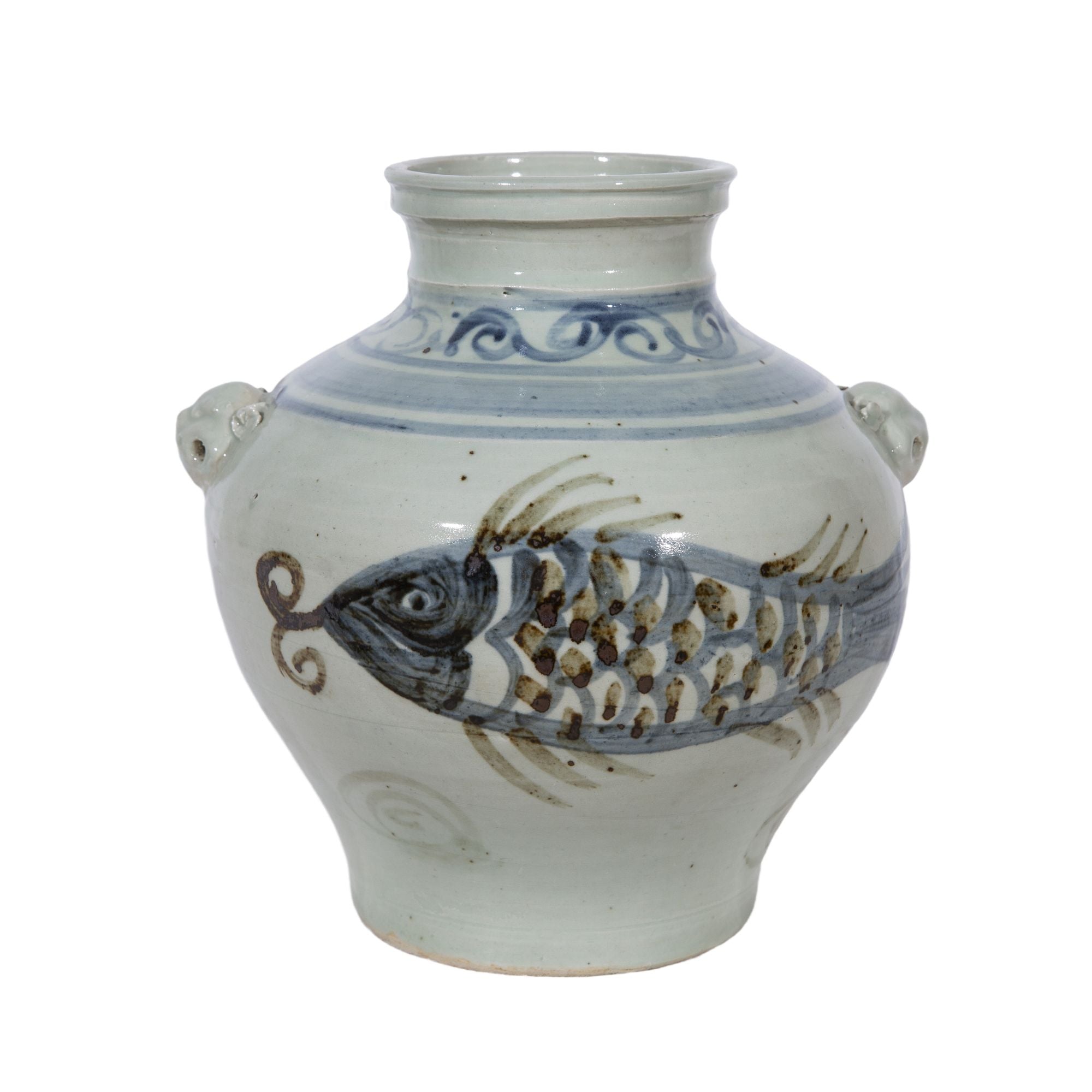 Legend of Asia Home Decor Legend of Asia Double Lion Handle Fish Jar Small