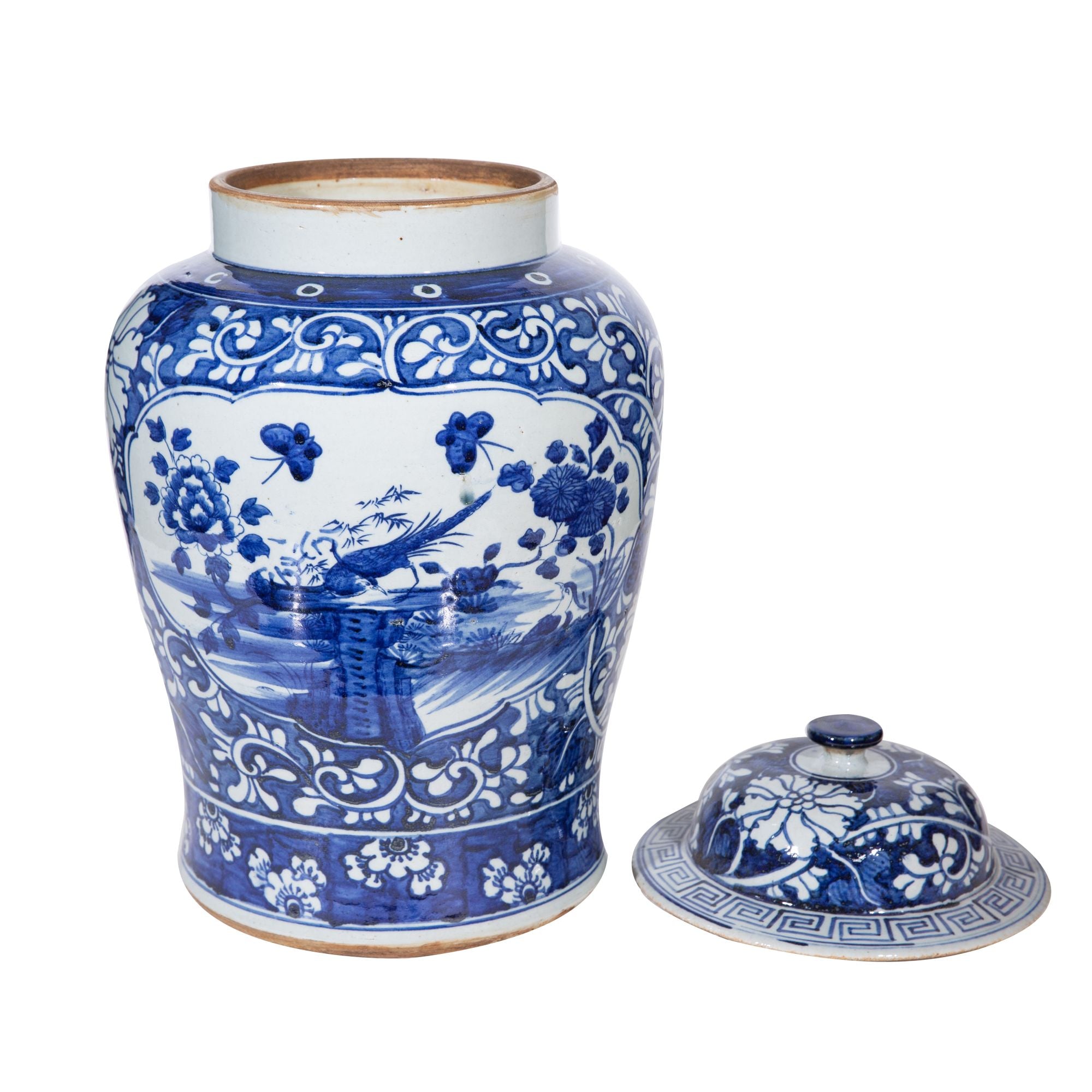 Legend of Asia Home Decor Legend of Asia Dynasty Temple Jar Floral Bird Panel Motif