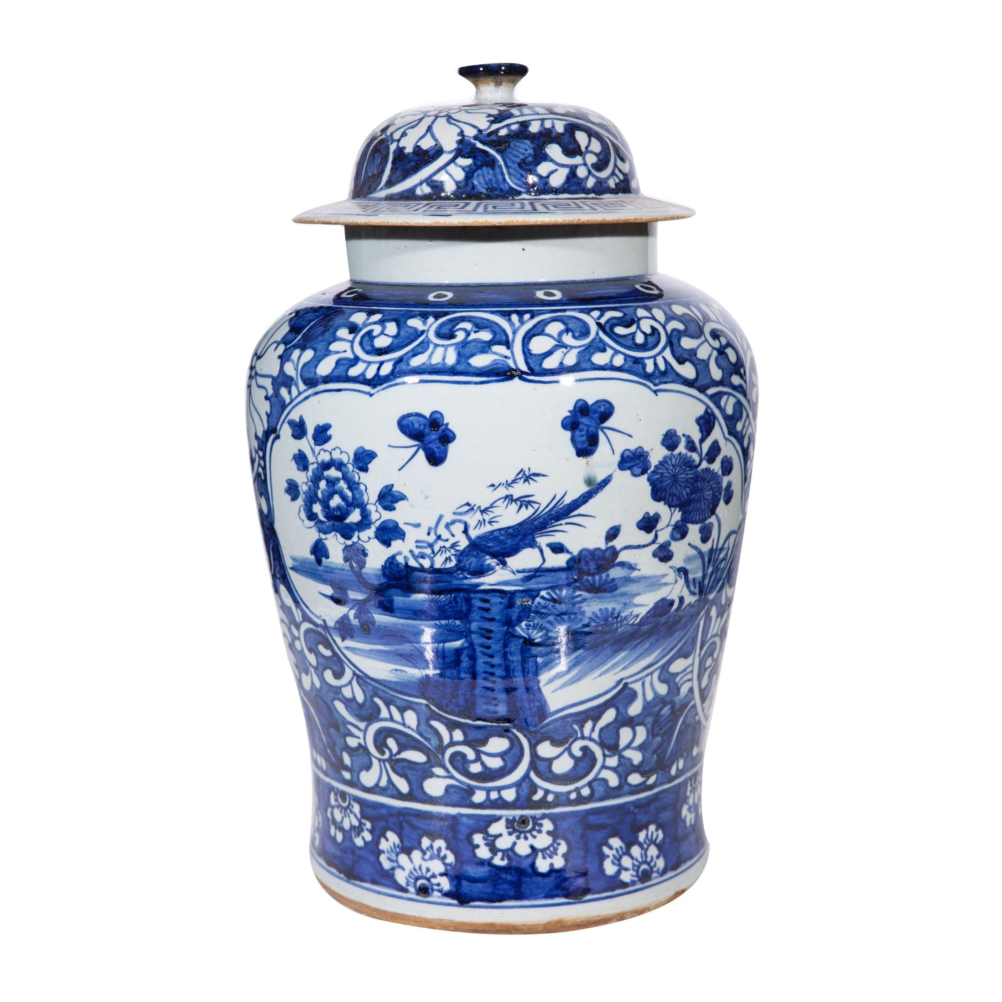 Legend of Asia Home Decor Legend of Asia Dynasty Temple Jar Floral Bird Panel Motif