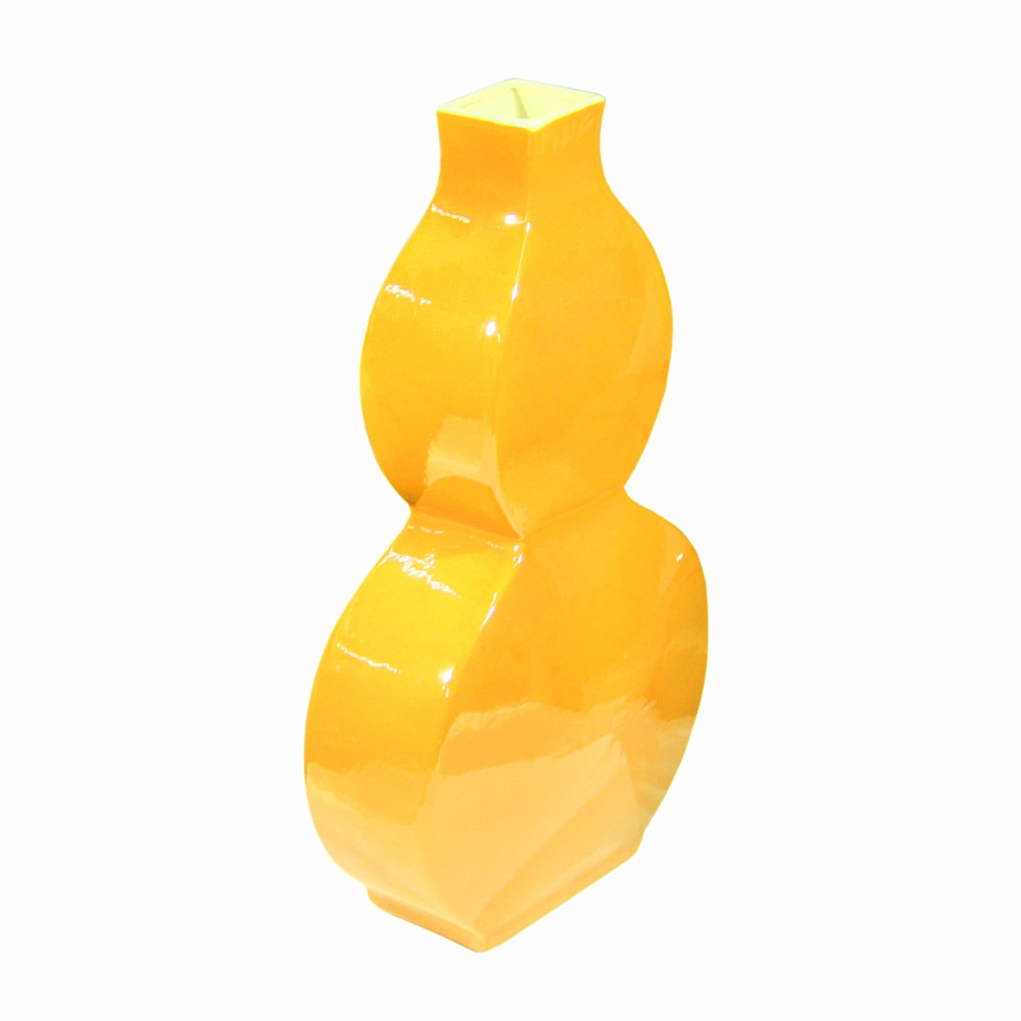 Legend of Asia Home Decor Legend of Asia Flat Gourd Vase - Yellow