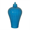 Legend of Asia Home Decor Legend of Asia Fluted Turquoise Lidded Prunus Vase