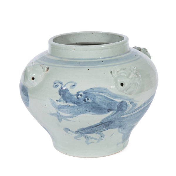 Legend of Asia Home Legend of Asia Four Lion Handle Dragon Jar