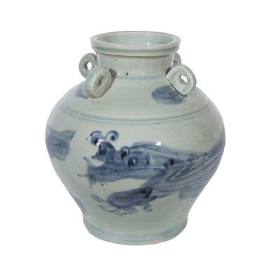 Legend of Asia Home Decor Legend of Asia Four Ring Small Dragon Jar