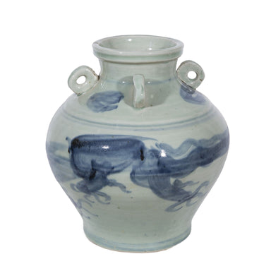 Legend of Asia Home Decor Legend of Asia Four Ring Small Dragon Jar