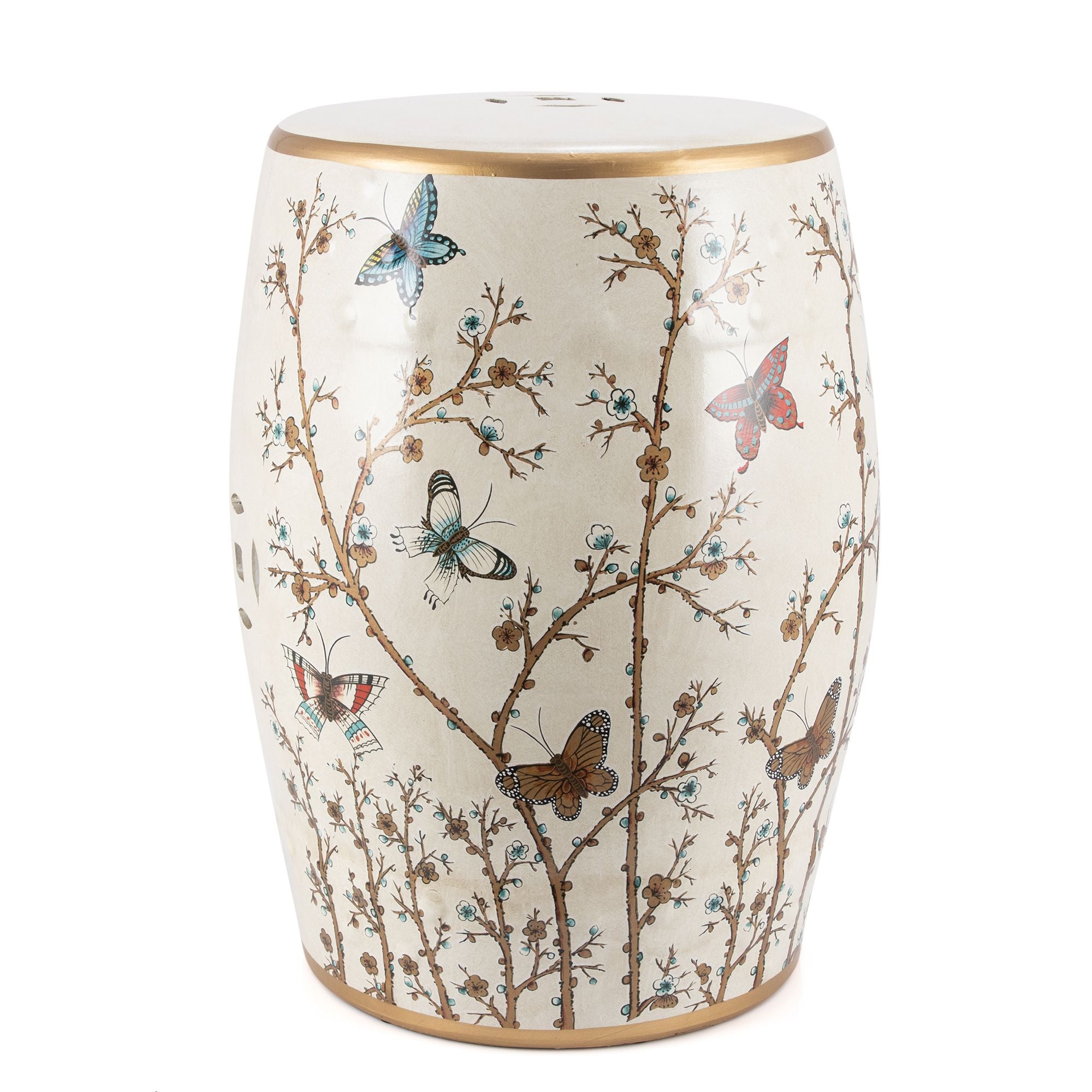 Legend of Asia Home Legend of Asia French Vanilla Butterfly Garden Stool