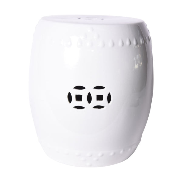 Legend of Asia Home Decor Legend of Asia Garden Stool Large - White