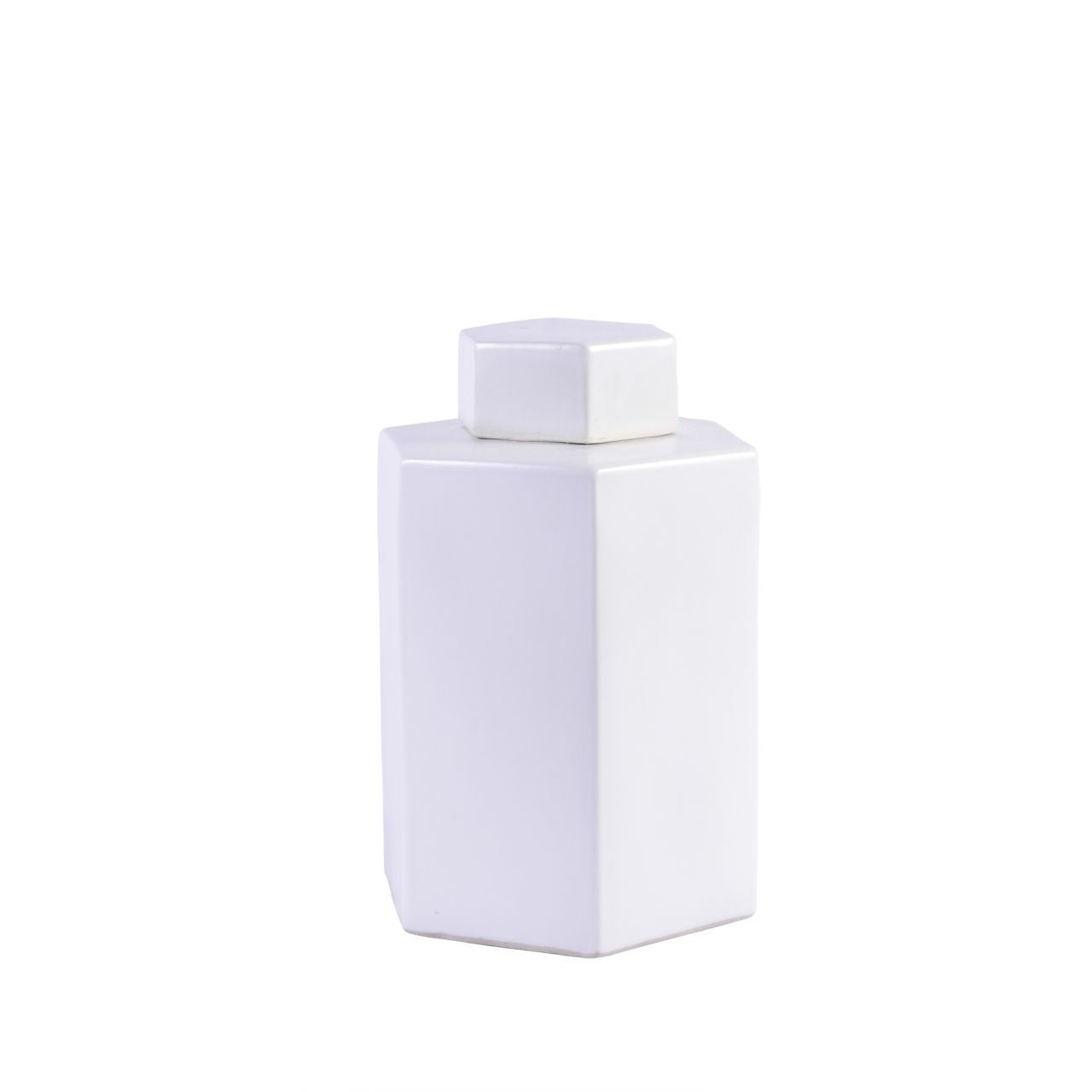 Legend of Asia Home Decor Legend of Asia Hex Tea Jar 11H - White