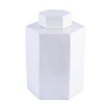 Legend of Asia Home Legend of Asia Hex Tea Jar 14H - White