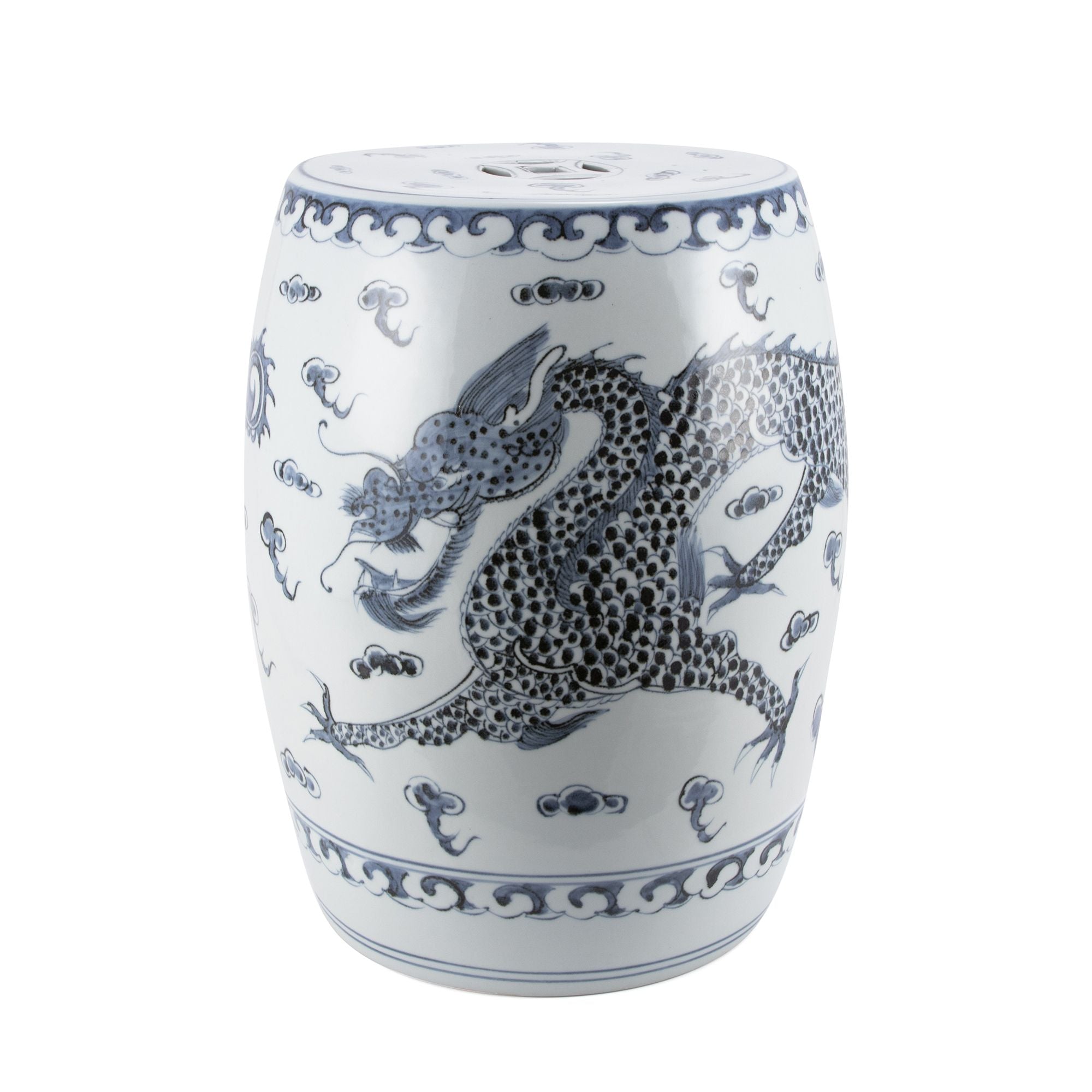 Legend of Asia Home Legend of Asia Hong Wu Blue Dragon Garden Stool