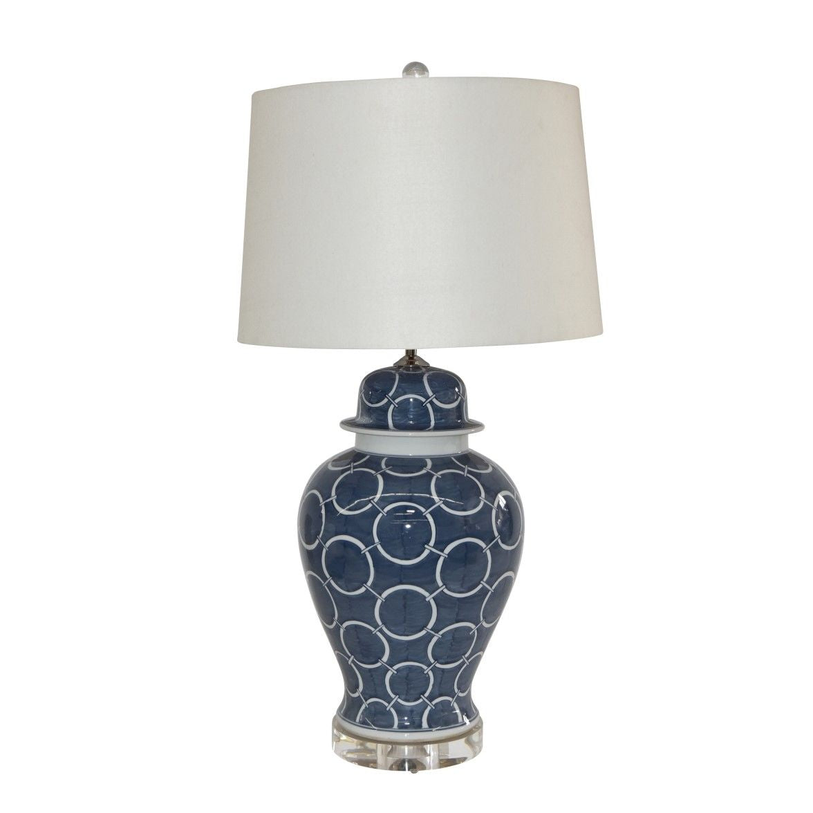 Legend of Asia Home Decor Legend of Asia Indigo Blue Circle Temple Jar Lamp