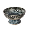 Legend of Asia Home Decor Legend of Asia Indigo Blue Sea Flower Serving Bowl Tall Base