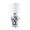 Legend of Asia Lighting Legend of Asia Indigo Magpie On Plum Treetop Temple Jar Lamp