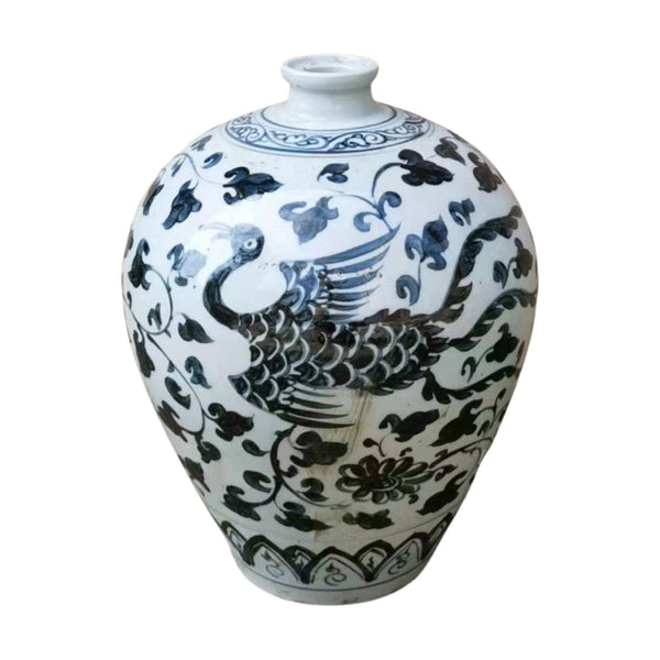 Legend of Asia Home Decor Legend of Asia Indigo Phoenix Small Vase