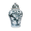 Legend of Asia Home Legend of Asia Indigo Porcelain Temple Jar Magpie on Plum Motif Small