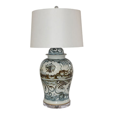 Legend of Asia Lighting Legend of Asia Indigo Sea Flower Temple Jar Lamp