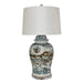 Legend of Asia Lighting Legend of Asia Indigo Sea Flower Temple Jar Lamp